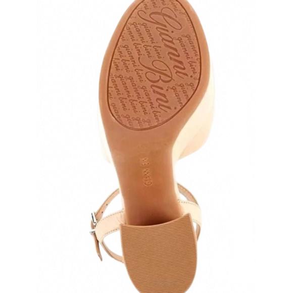 NEW GIANNI BINI women's hartliye leather knot ankle strap platform sandals in nu - Picture 3 of 4